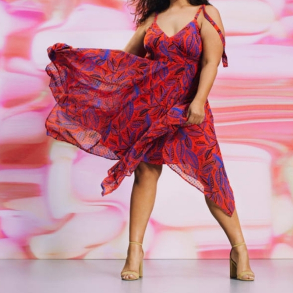 Alexis for Target Botanical Tie Shoulder Dress L - Picture 3 of 15